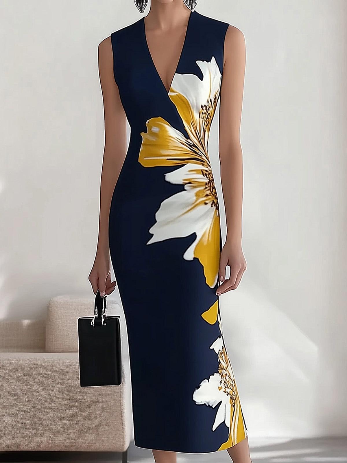 Lidia | Vestido midi con estampado flor