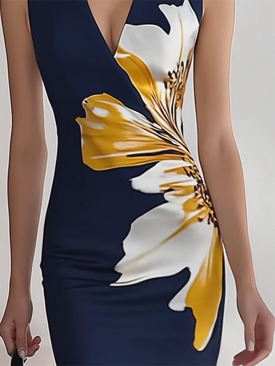Lidia | Vestido midi con estampado flor