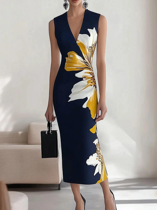 Lidia | Vestido midi con estampado flor