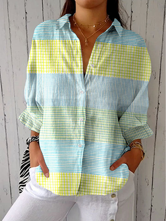 Natalia | Blusa de Cuadros Pastel