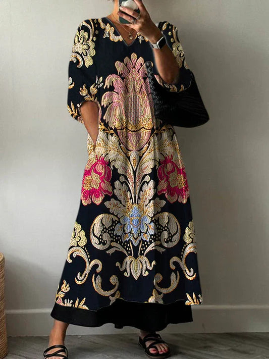 Vonia | Vestido Elegante de Estampado Sofisticado