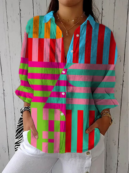 Antonella | Blusa Alegre con Rayas Expresivas