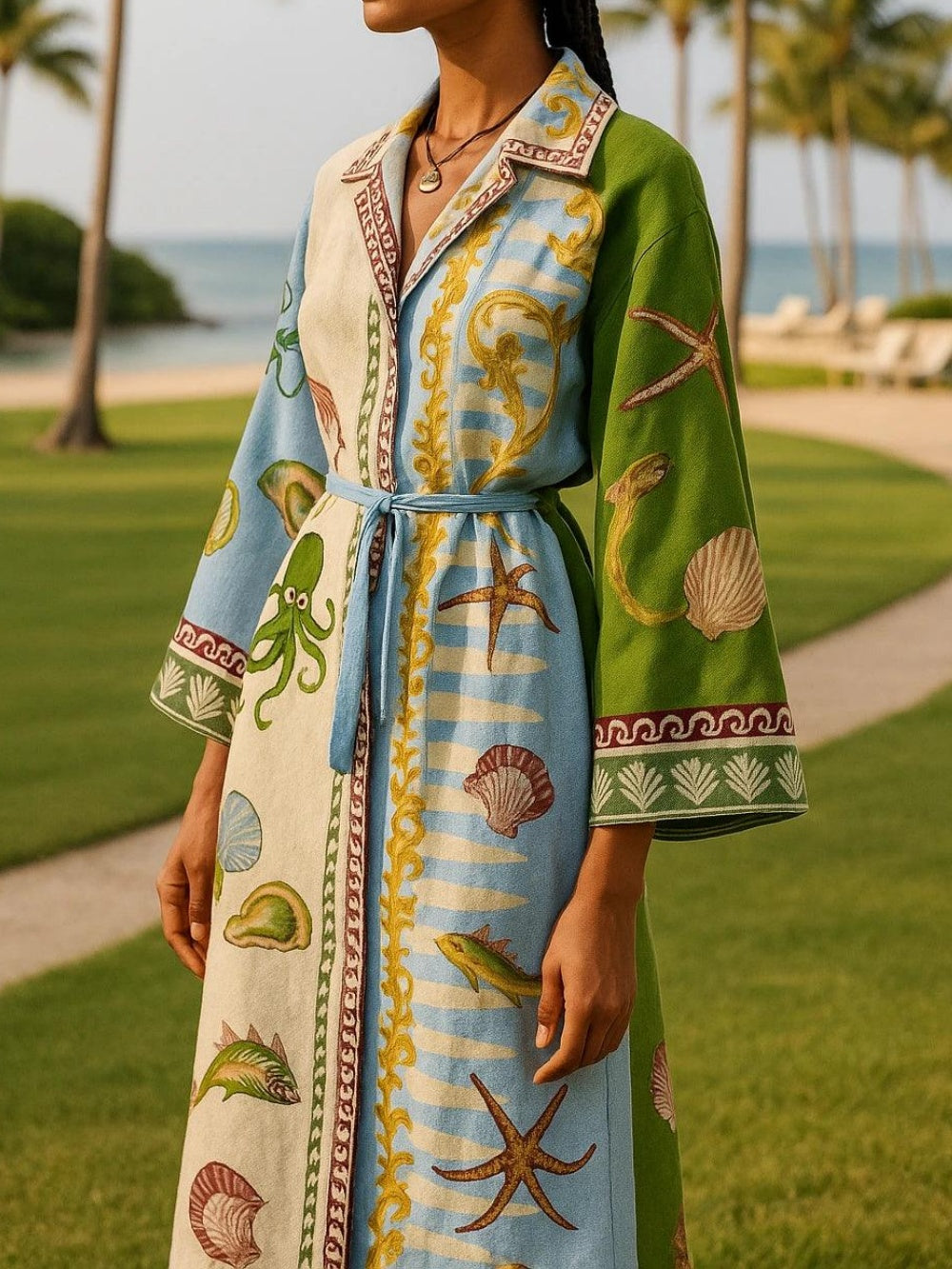 Sandra | Vestido mosaico con cinturón