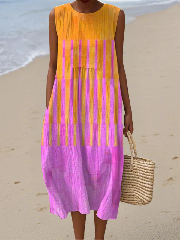 Nopal | Vestido Midi de Rayas Sunset