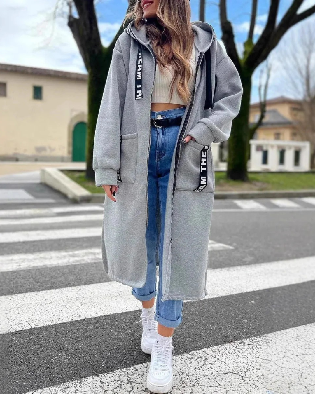 Marina | Sudadera larga con capucha
