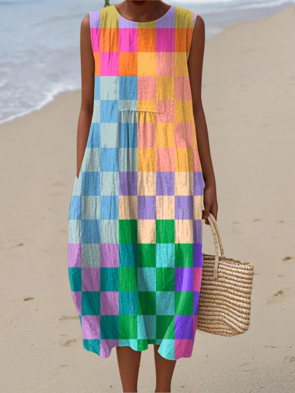 Kate | Vestido Midi de Cuadros