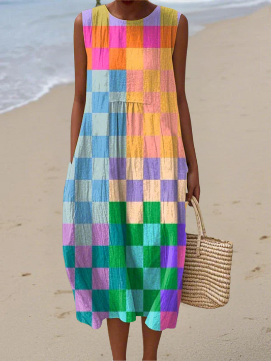 Kate | Vestido Midi de Cuadros