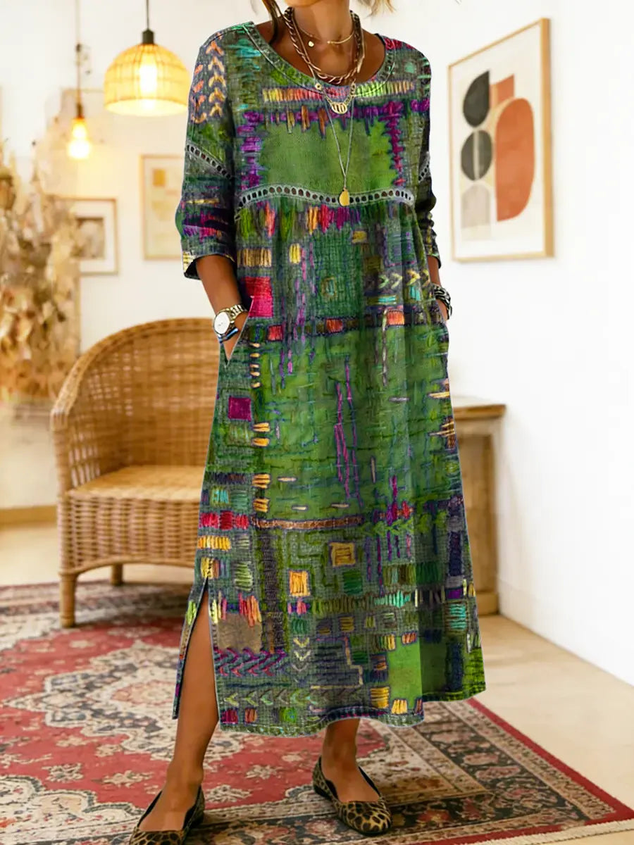 Patricia | Vestido Denim con Patchwork Bohemio