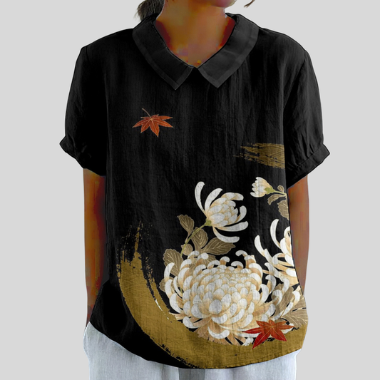 Teopanzolco | Blusa Elegancia Floral Negra