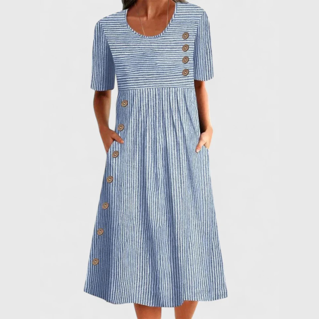 Nuria | Vestido midi a rayas