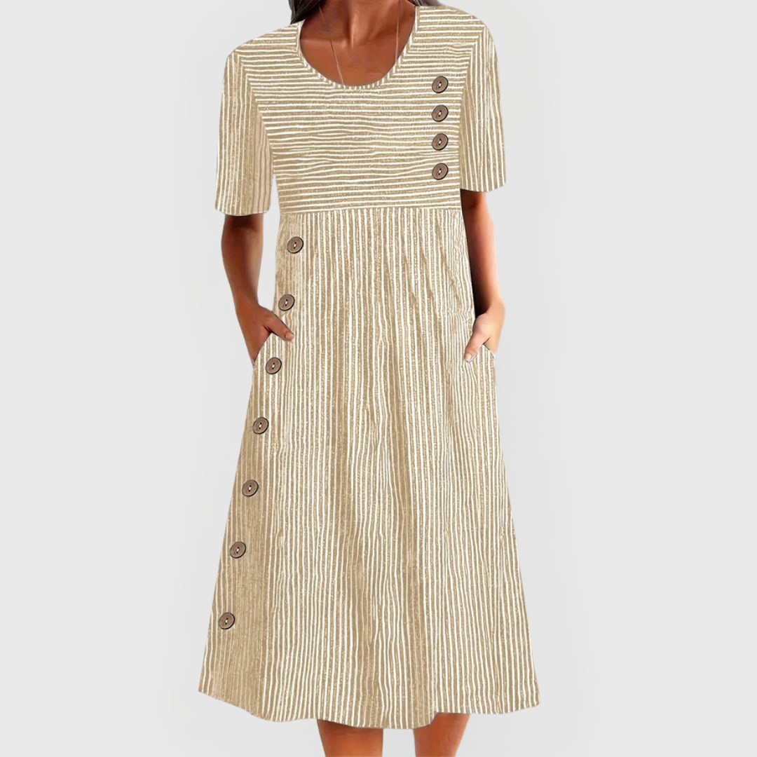 Nuria | Vestido midi a rayas