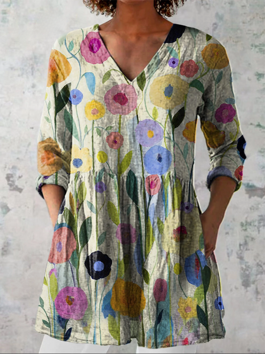 Refugio | Blusa Manga Larga con Escote en V
