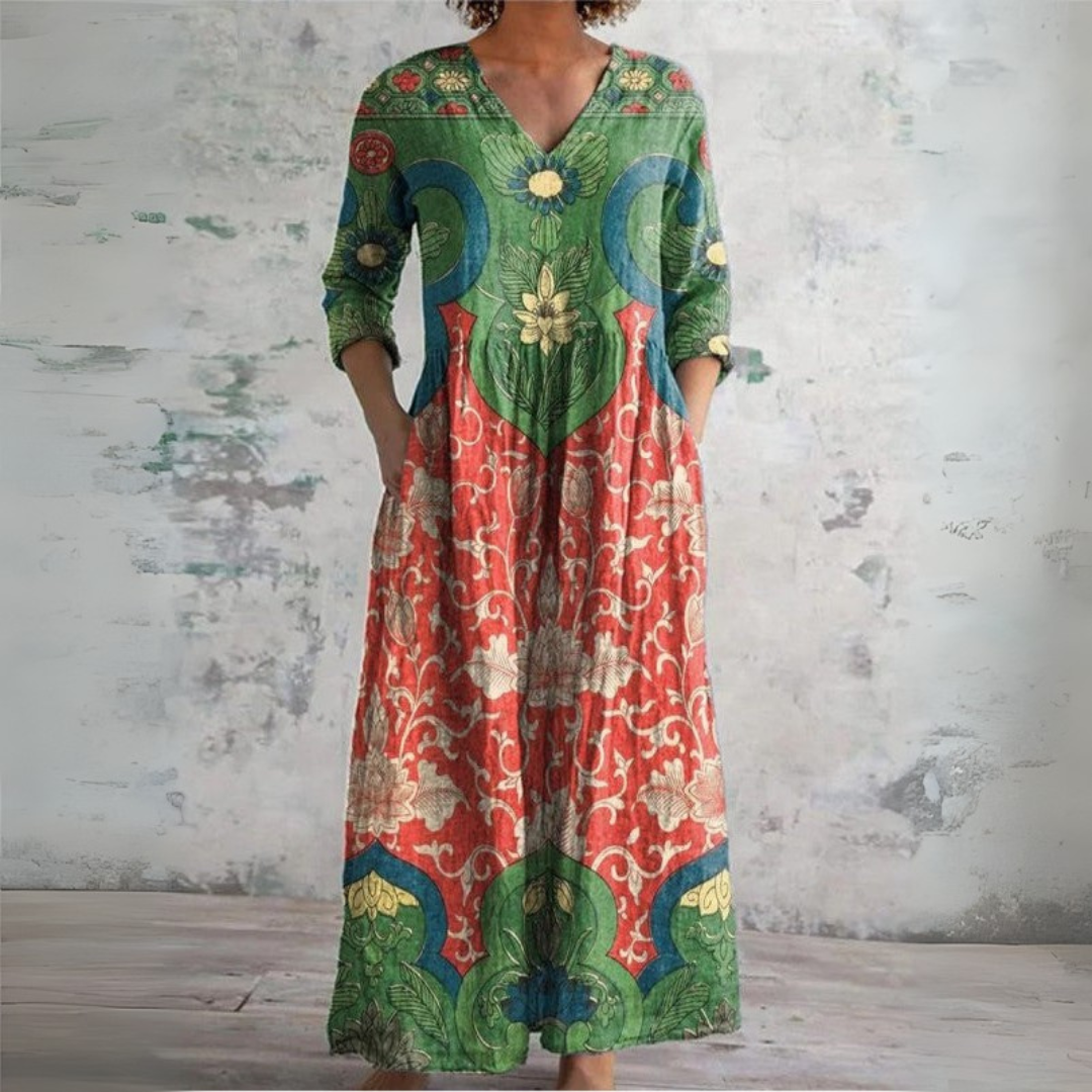 Judithe | Vestido Maxi Floral Vintage