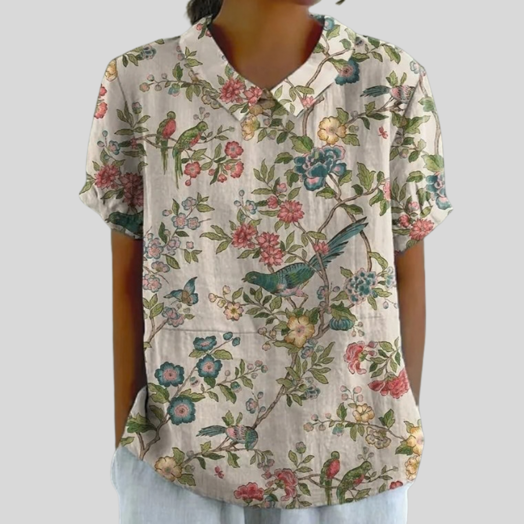 Mixteco | Blusa Floral Ilustrado