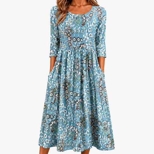 Marinna | Vestido maxi jardín costero con bolsillos
