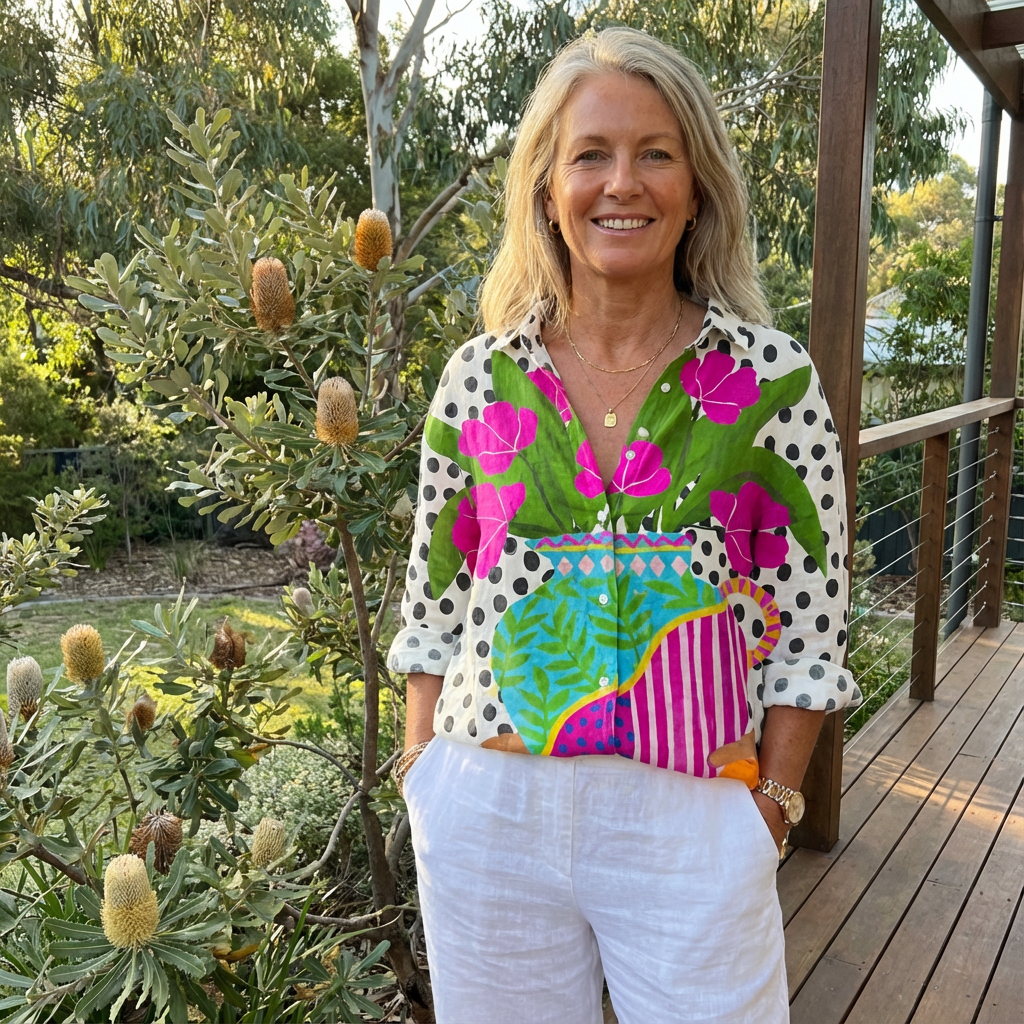 Maya | Blusa con Florero Floreciente