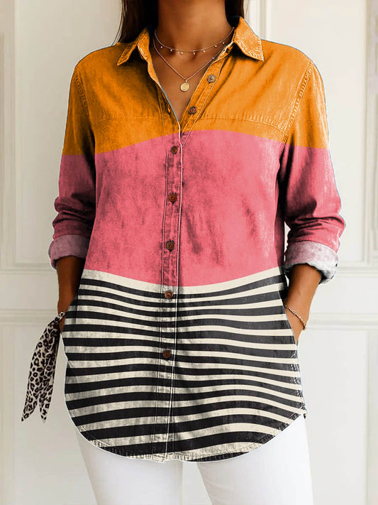 Camelia | Blusa de Rayas Vibrantes