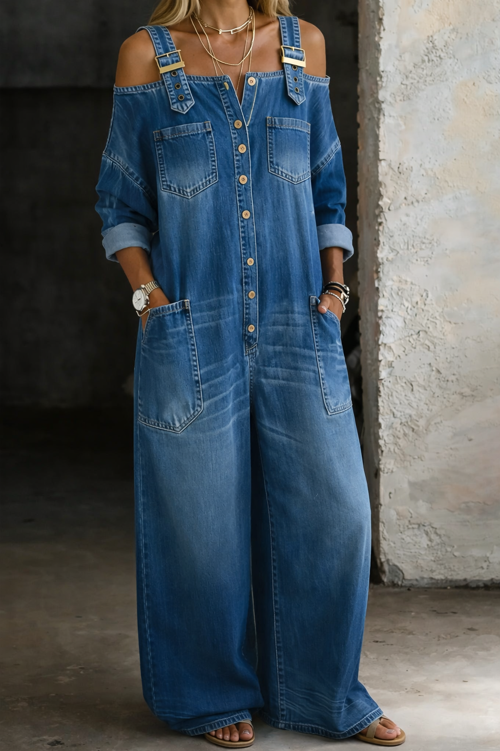 Soyona | Overol denim con bolsillos