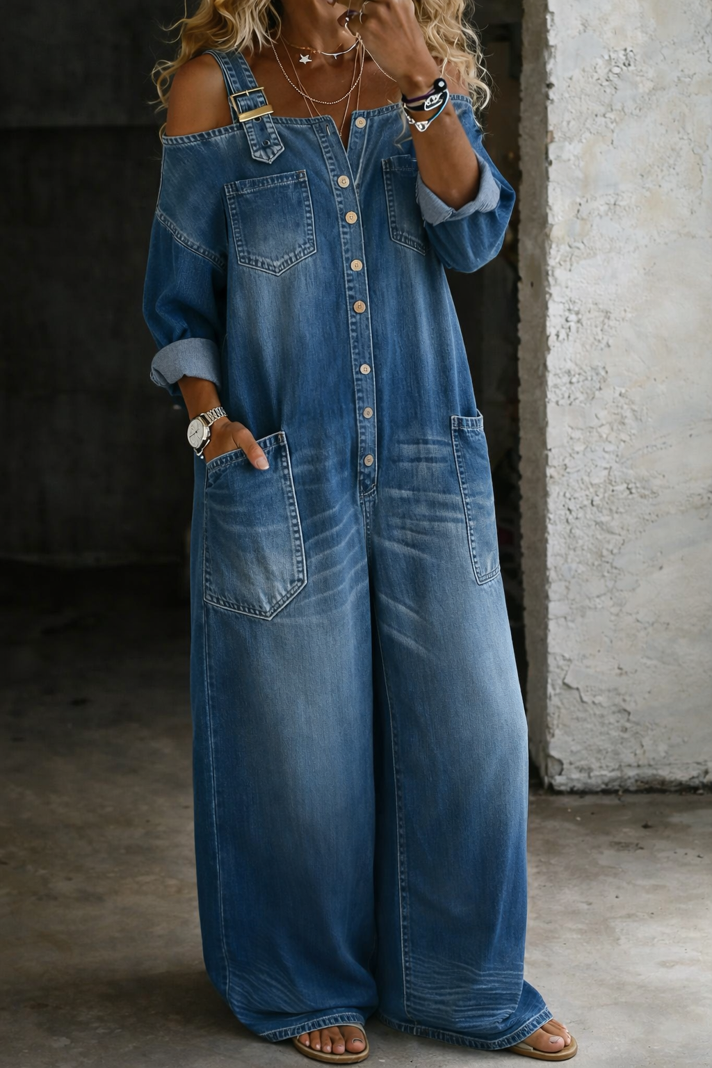 Soyona | Overol denim con bolsillos