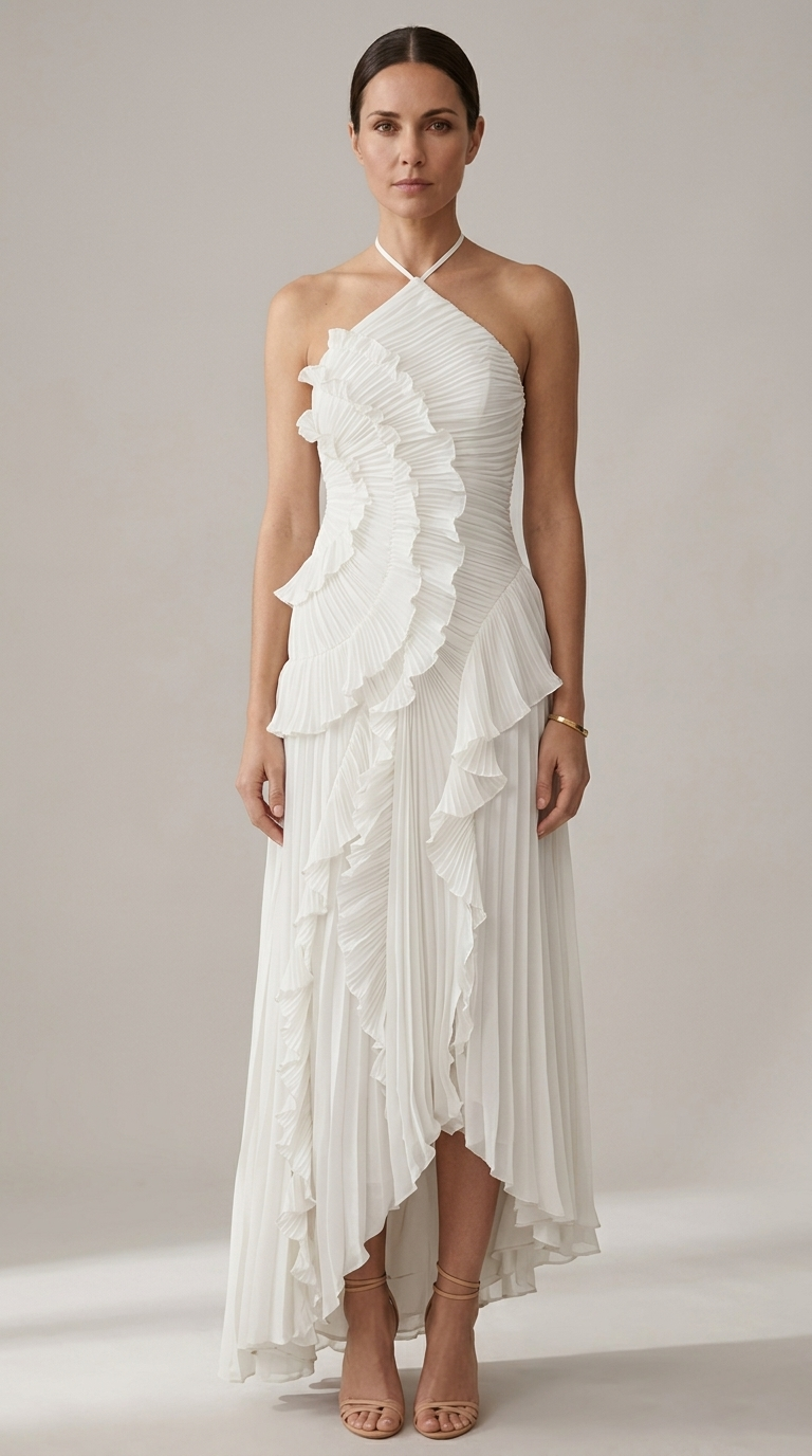 Selene | Vestido Largo Plisado