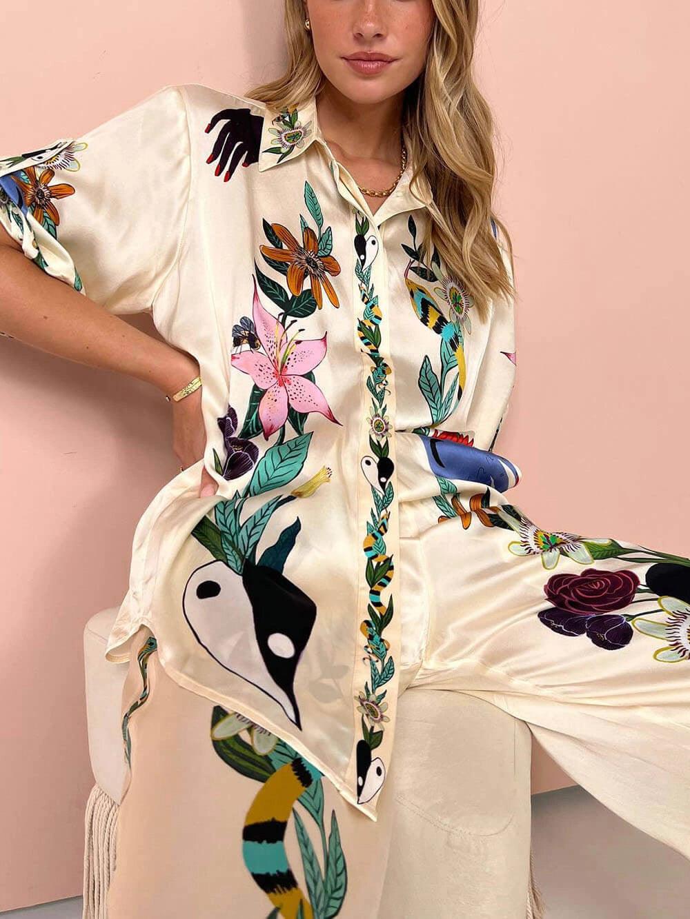 Nekane | Set camisa y pantalones estampados