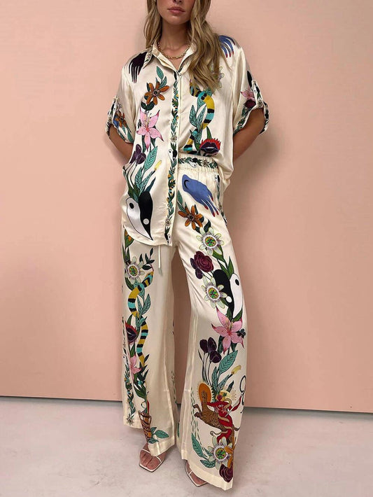 Nekane | Set camisa y pantalones estampados