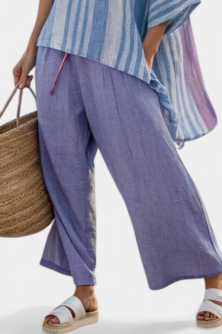 Carlena | Top elegante en lavanda y azul cielo con pantalón