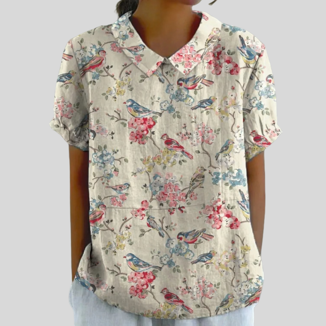 Pápatla | Blusa Pájaros y Flores