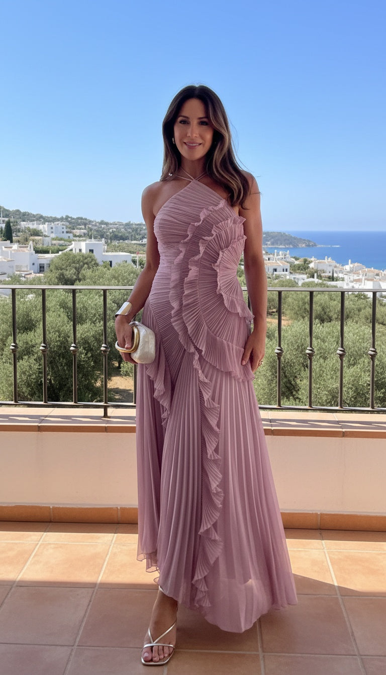 Selene | Vestido Largo Plisado
