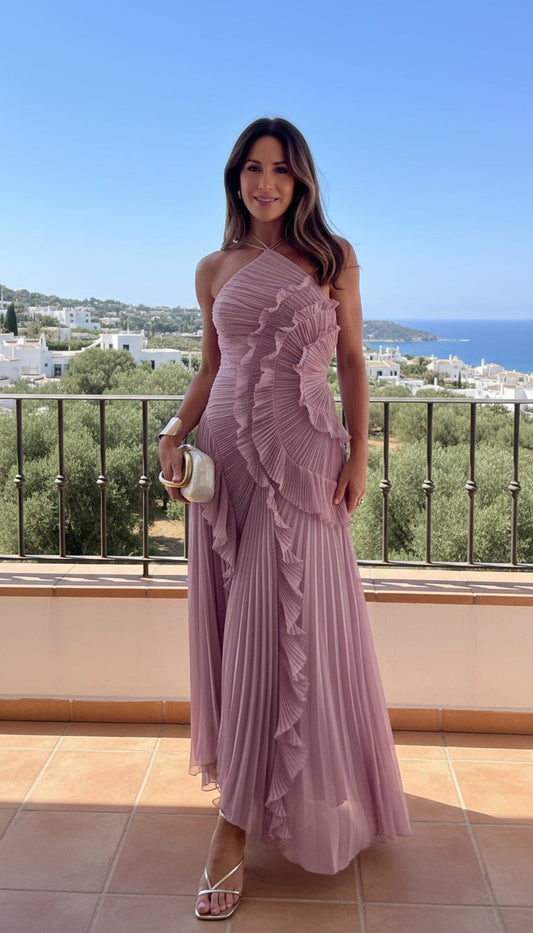 Selene | Vestido Largo Plisado