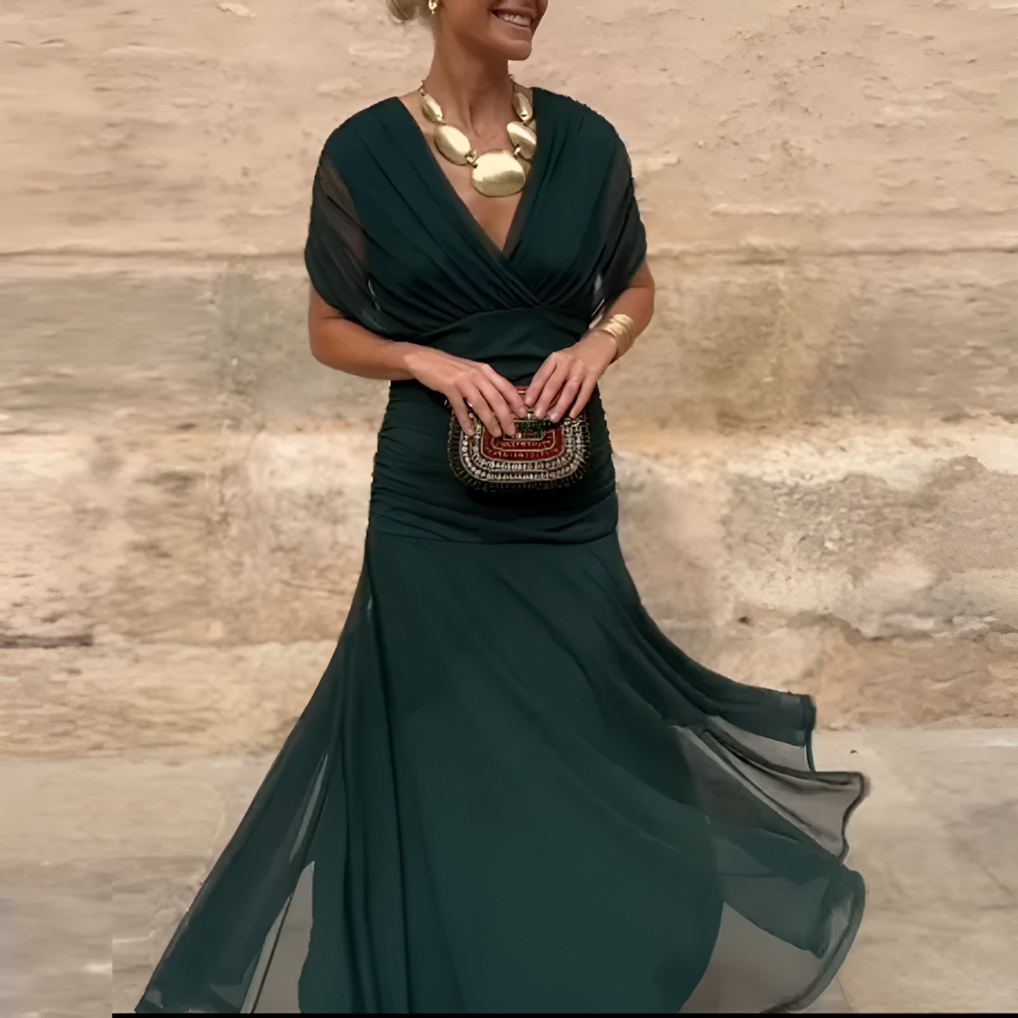 Turia | Vestido plisado de cintura alta
