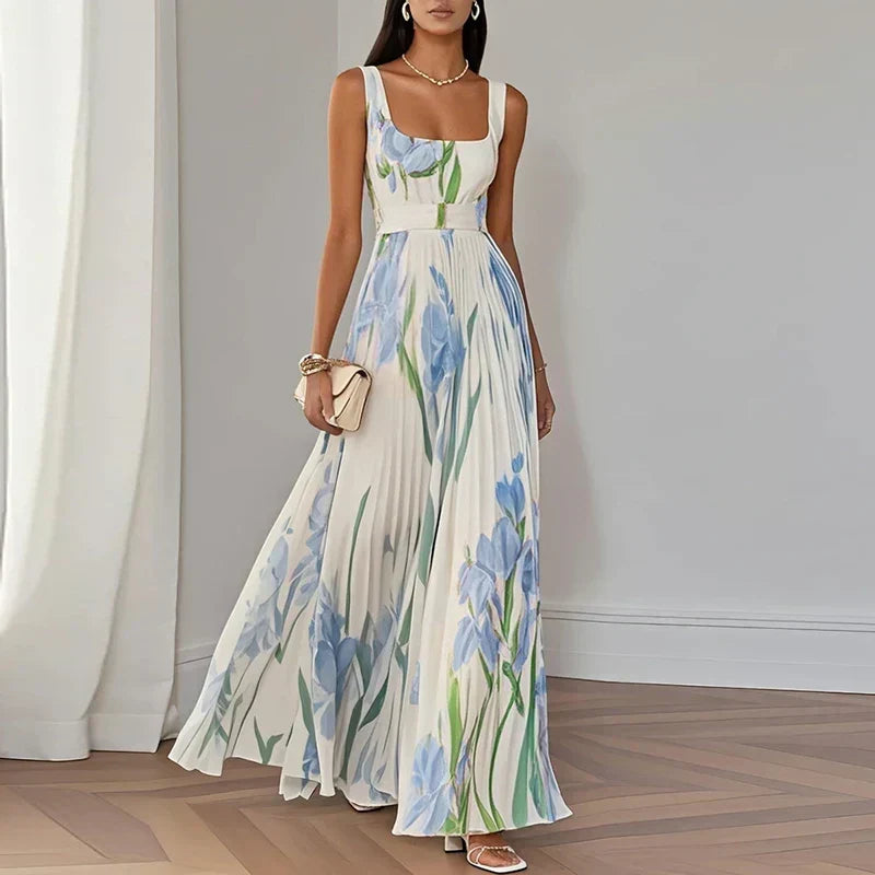Floriene | Vestido maxi A-line con estampado floral