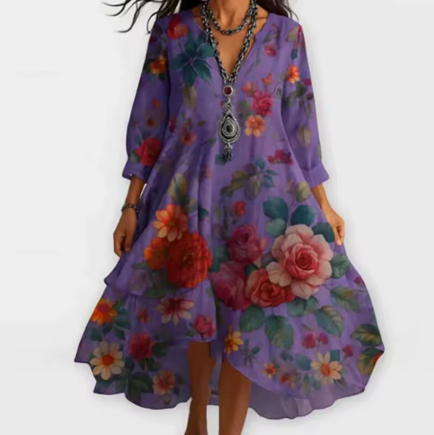 Isel | Vestido maxi floral cómodo