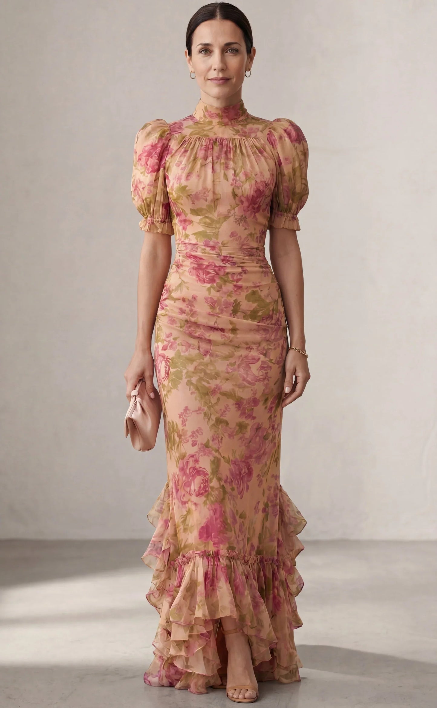 Selara | Vestido vintage rosa floreado