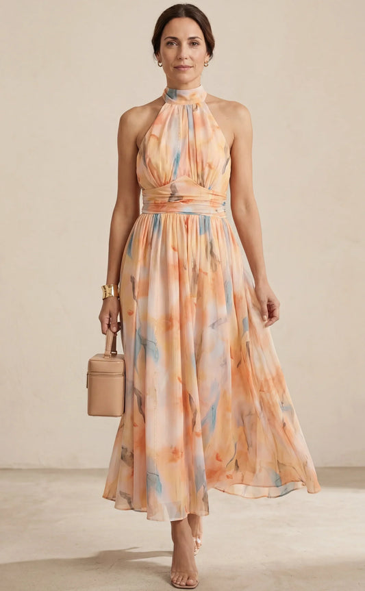 Naia | Vestido con Estampado de Acuarela