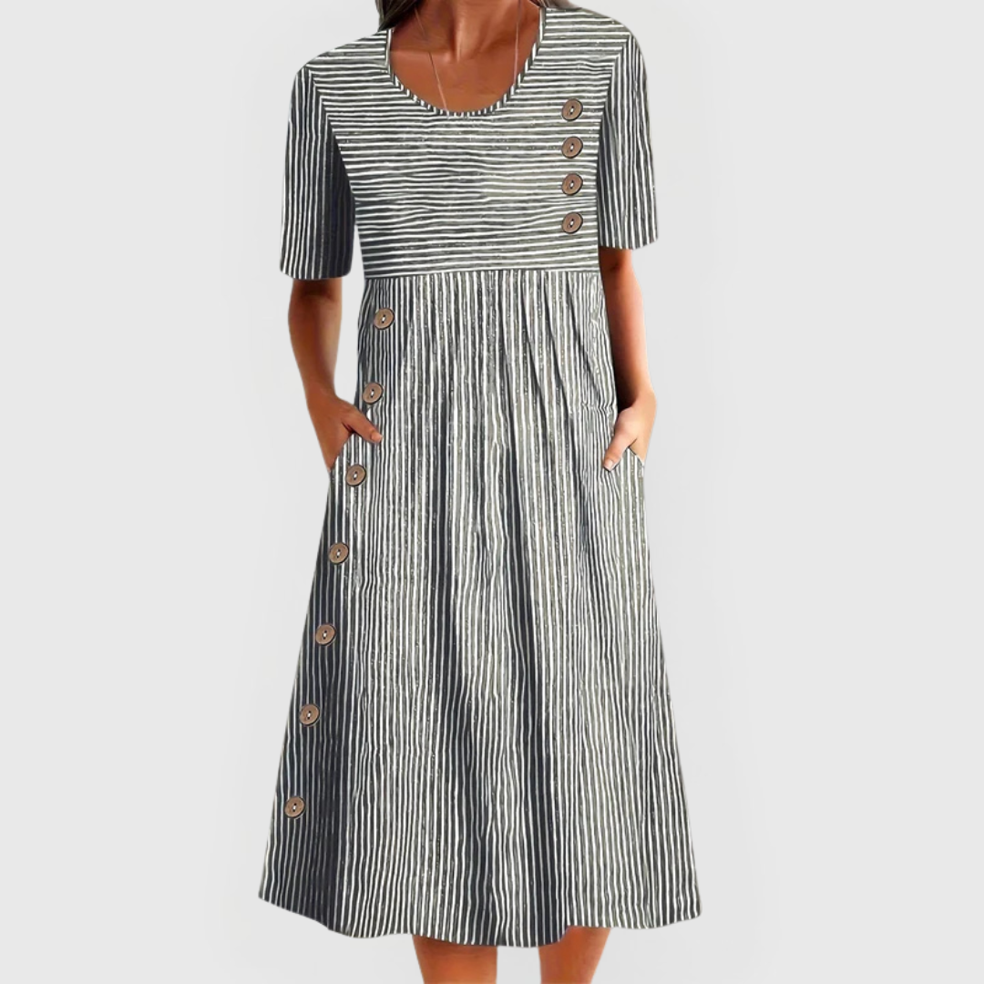 Nuria | Vestido midi a rayas
