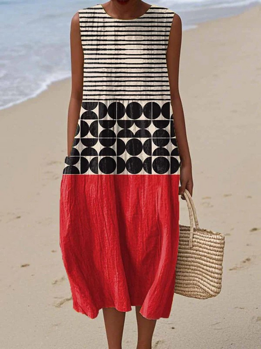 Metztli | Vestido Midi con Bloques de Color