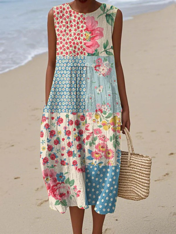 Annah | Vestido Midi de Patchwork