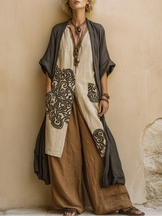 Remedios | Vestido bohemio tribal tres piezas set