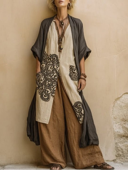 Remedios | Vestido bohemio tribal tres piezas set