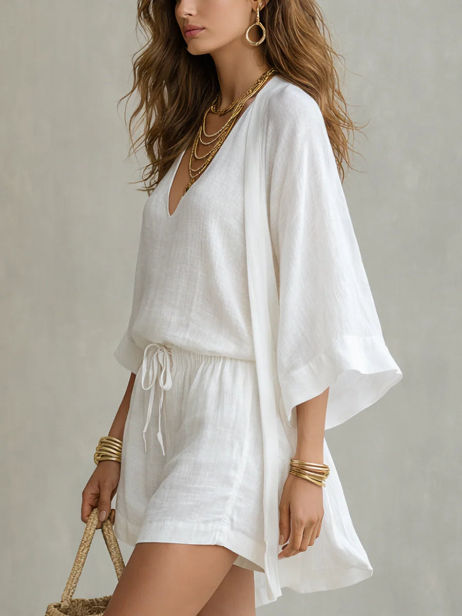 Blanca | Vestido con cinturón de hilo
