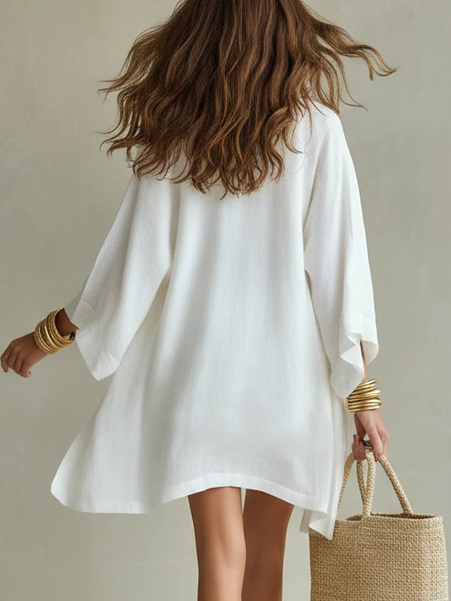 Blanca | Vestido con cinturón de hilo