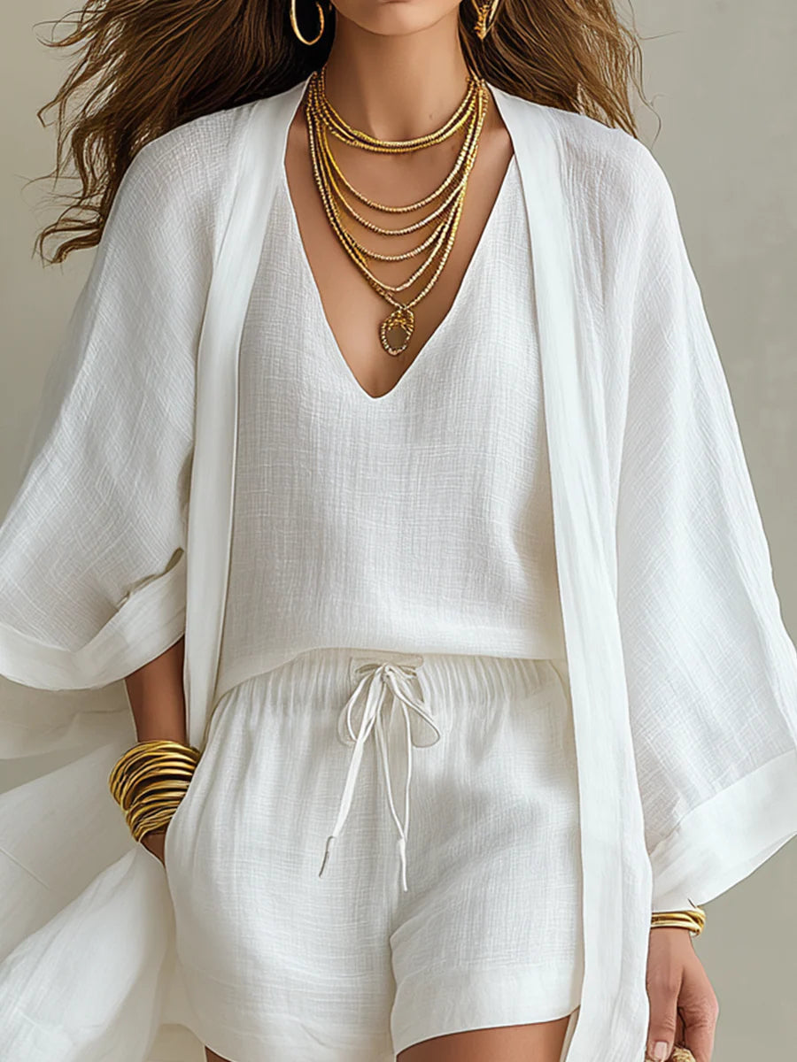 Blanca | Vestido con cinturón de hilo