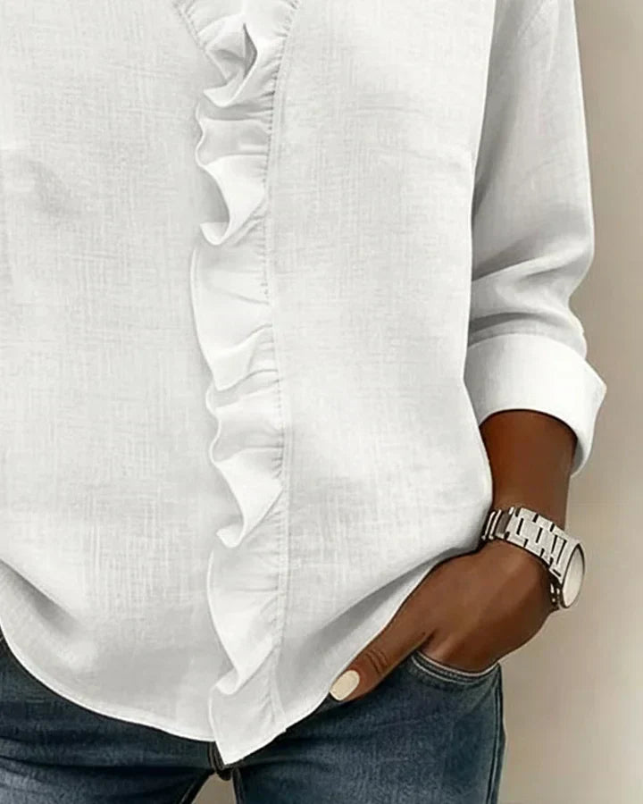 Malinali |  Blusa con Volantes y Cuello en V