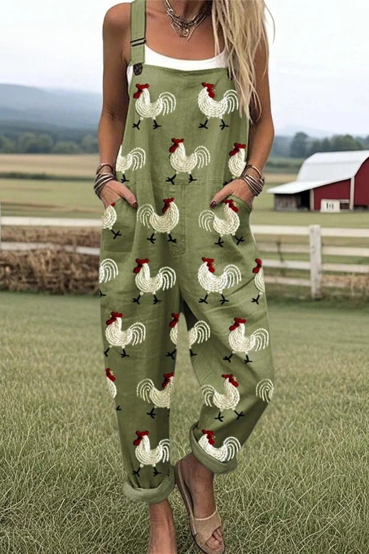 Amaro | Overol estampado gallina