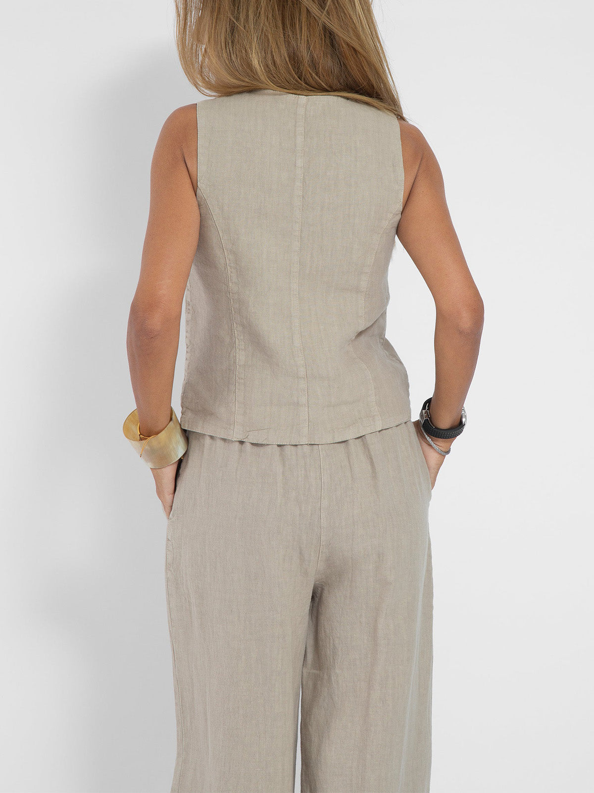 Aira | Conjunto elegante de dos piezas con chaleco y pantalón de pierna ancha