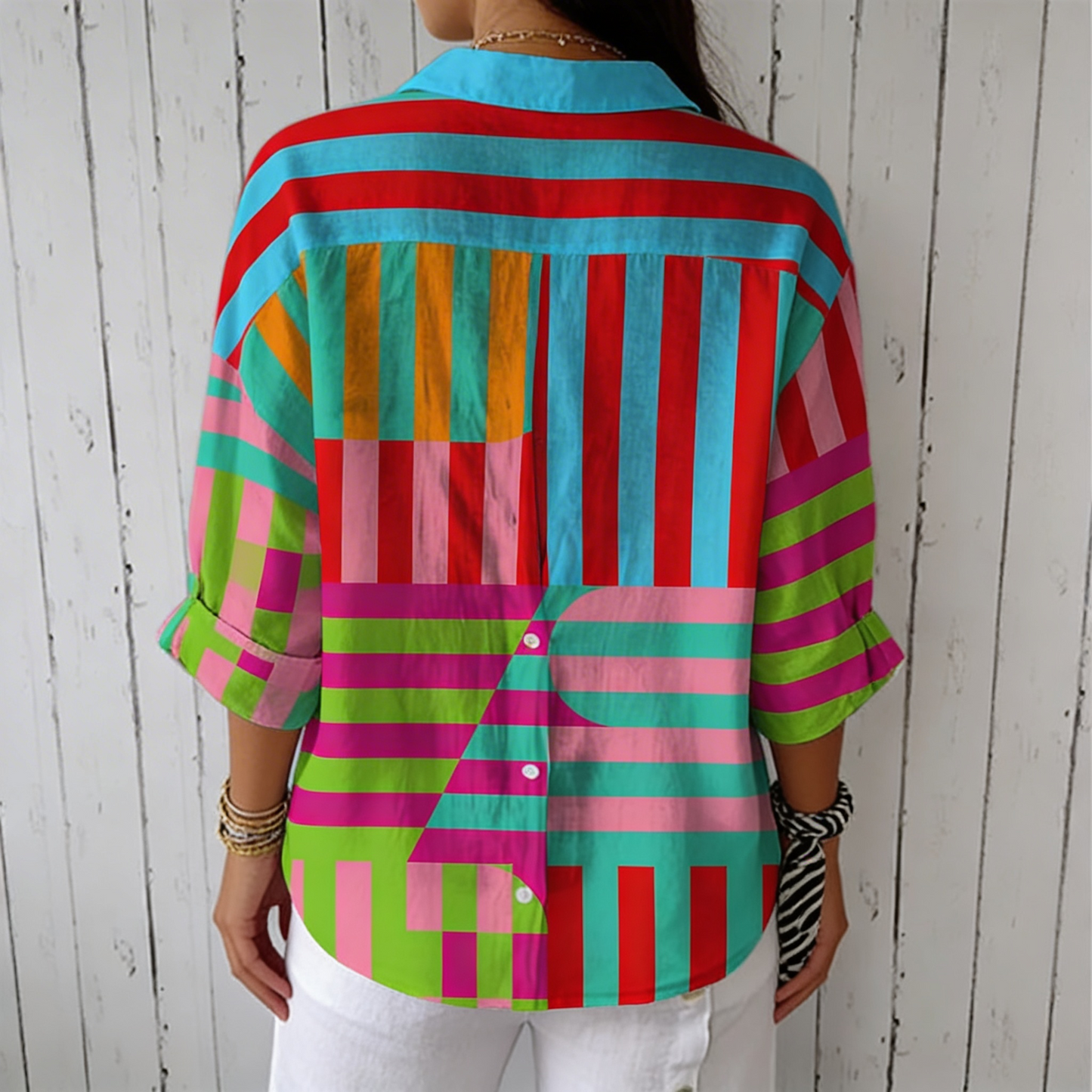 Antonella | Blusa Alegre con Rayas Expresivas