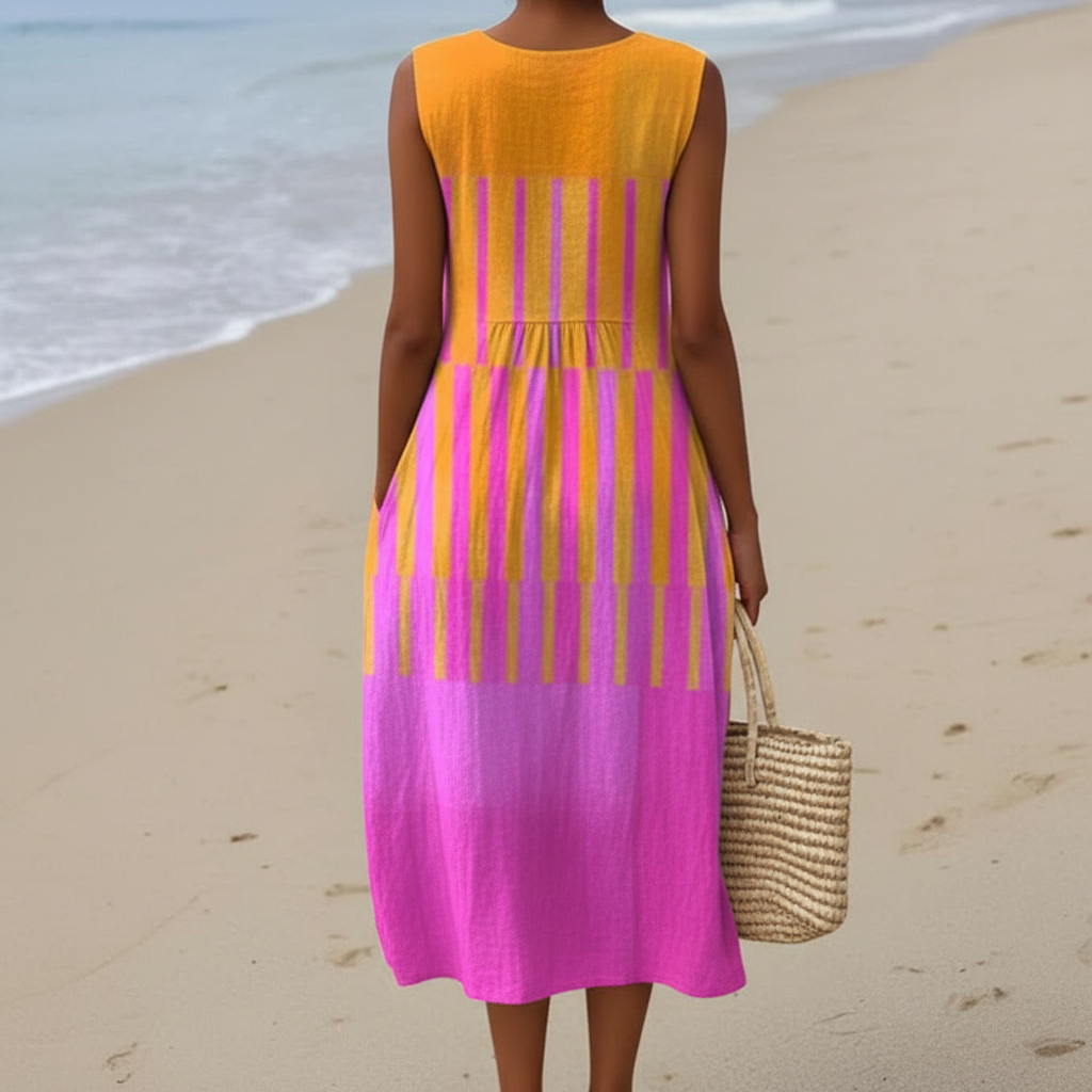 Nopal | Vestido Midi de Rayas Sunset