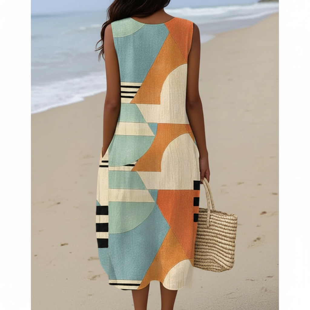 Irina | Vestido Midi Geométrico