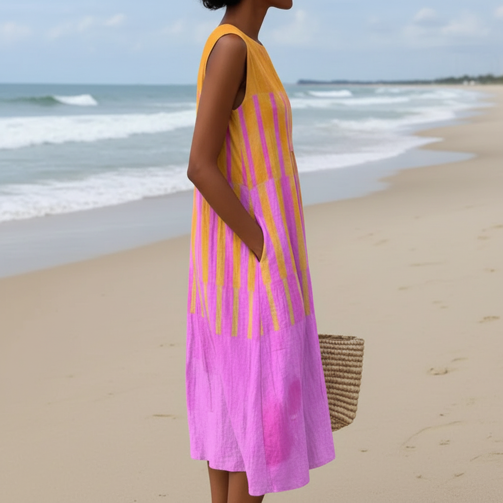 Nopal | Vestido Midi de Rayas Sunset